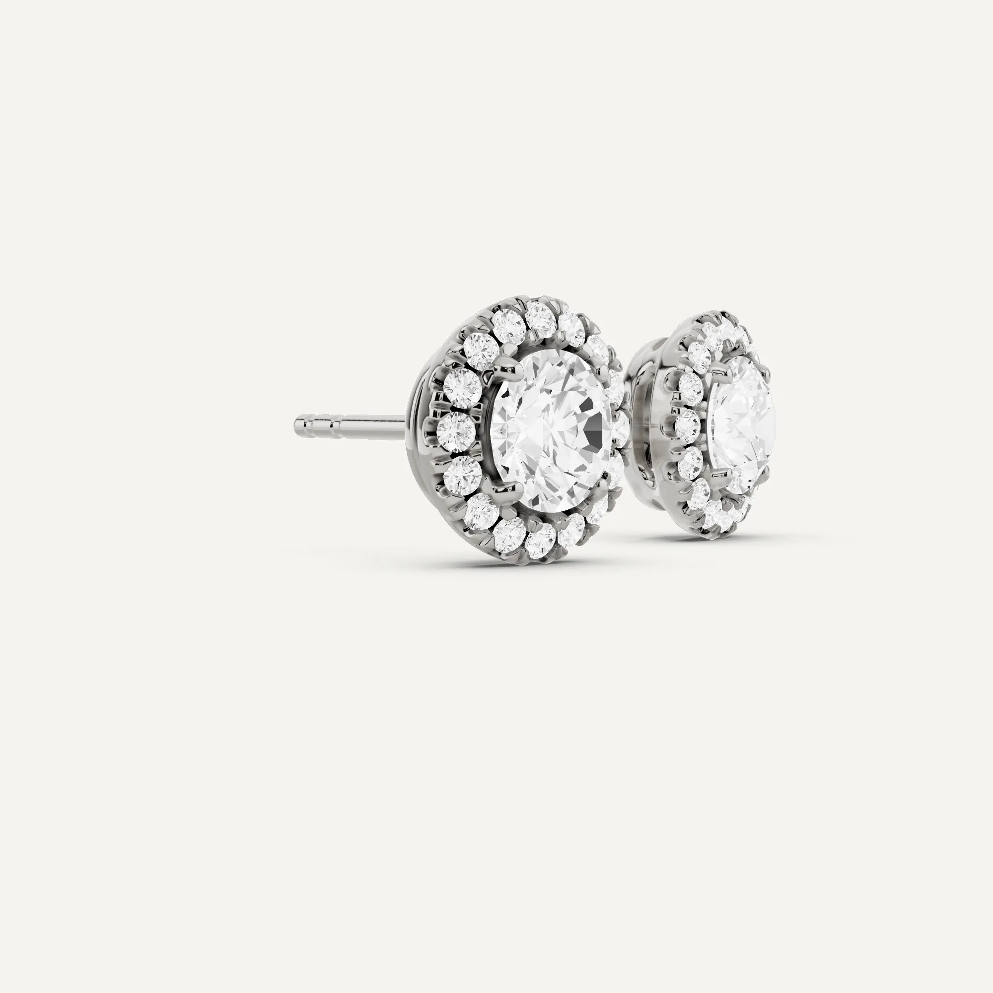 1 3/4 ctw Round Diamond Halo Stud Earrings