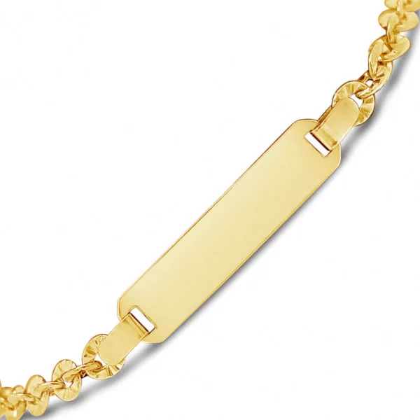 10K Yellow Gold Baby & Toddler Fancy ID Bracelet