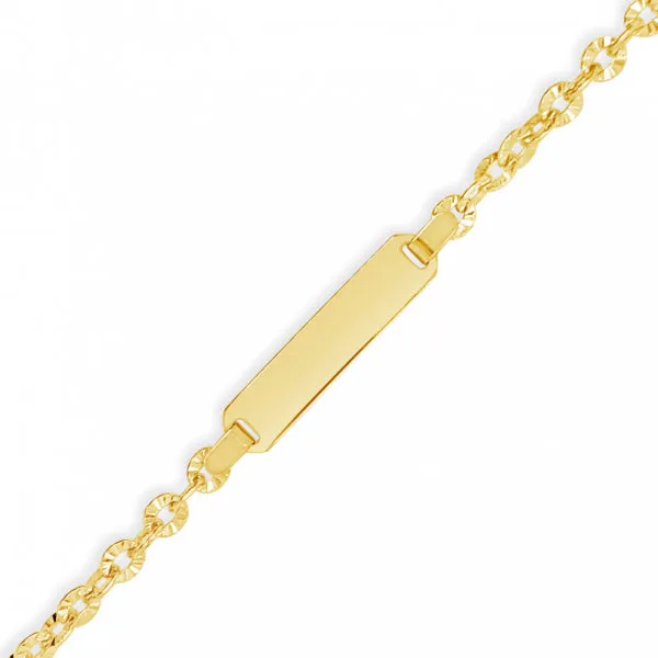 10K Yellow Gold Baby & Toddler Fancy ID Bracelet