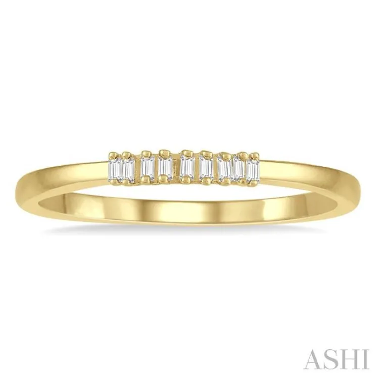 1/10 Ctw Baguette Diamond Stackable Petite Fashion Band in 10K Yellow Gold