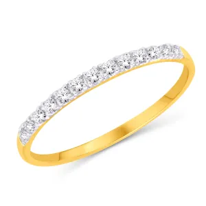 14 Karat Yellow Gold 0.15 Carat Diamond Classic Ladies Band