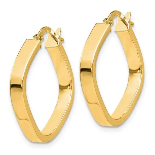 14k Gold Square Hoop Earrings