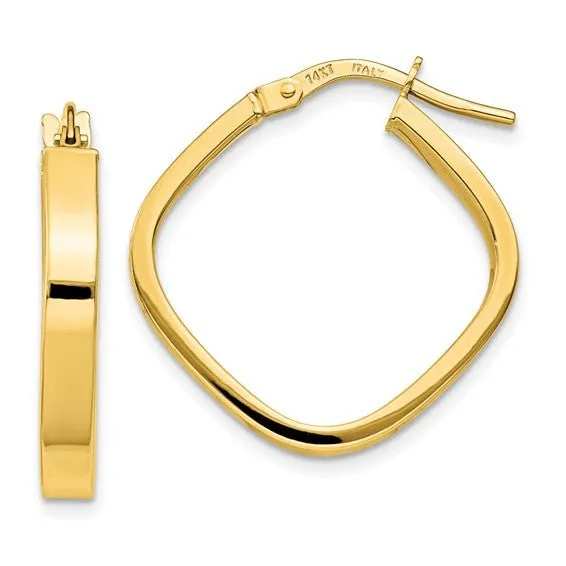 14k Gold Square Hoop Earrings