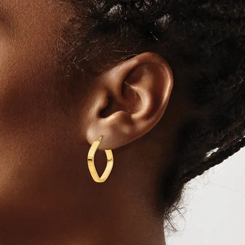 14k Gold Square Hoop Earrings