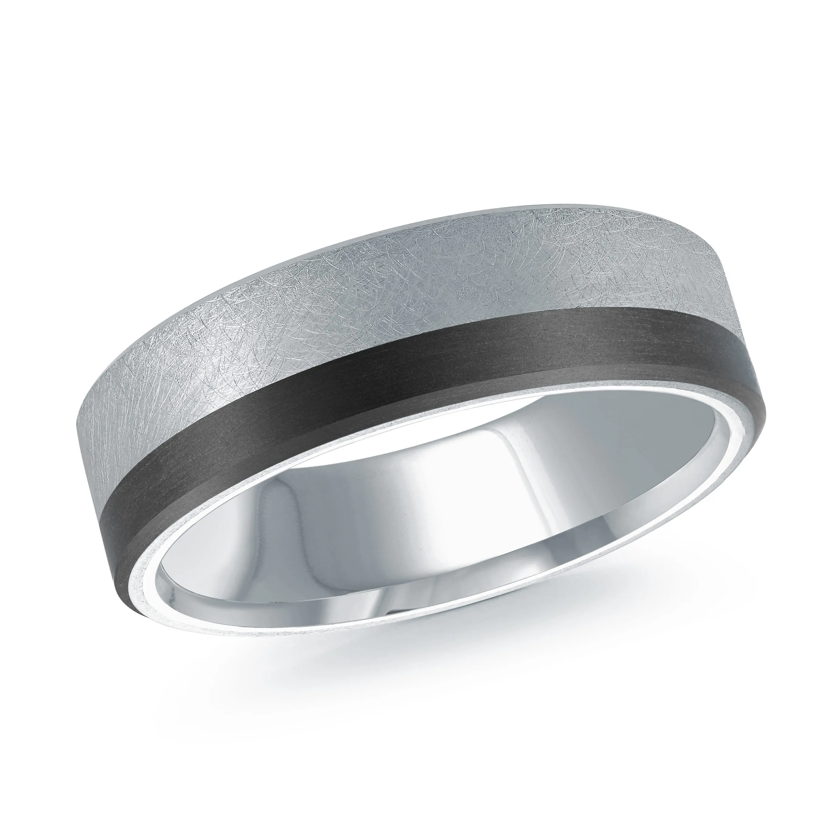 14K White Gold Ring from the Noir Collection by Malo - MRDA-149-65W