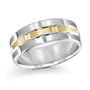 14K White Gold with 14K Yellow Gold Ring from the Executif Collection by Malo - FJM-002-8WY