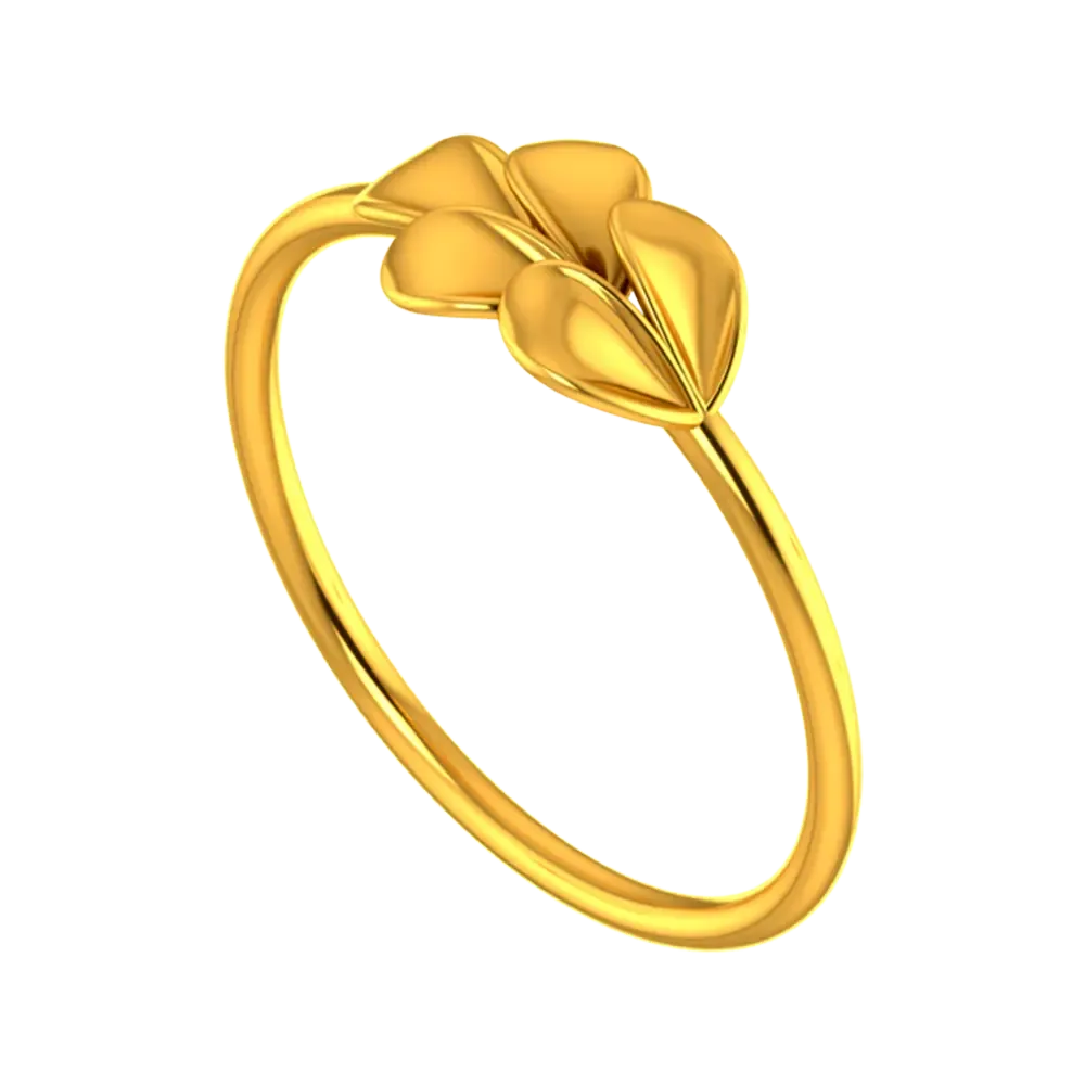 18k Gold Ring With A Leaf Design On Top