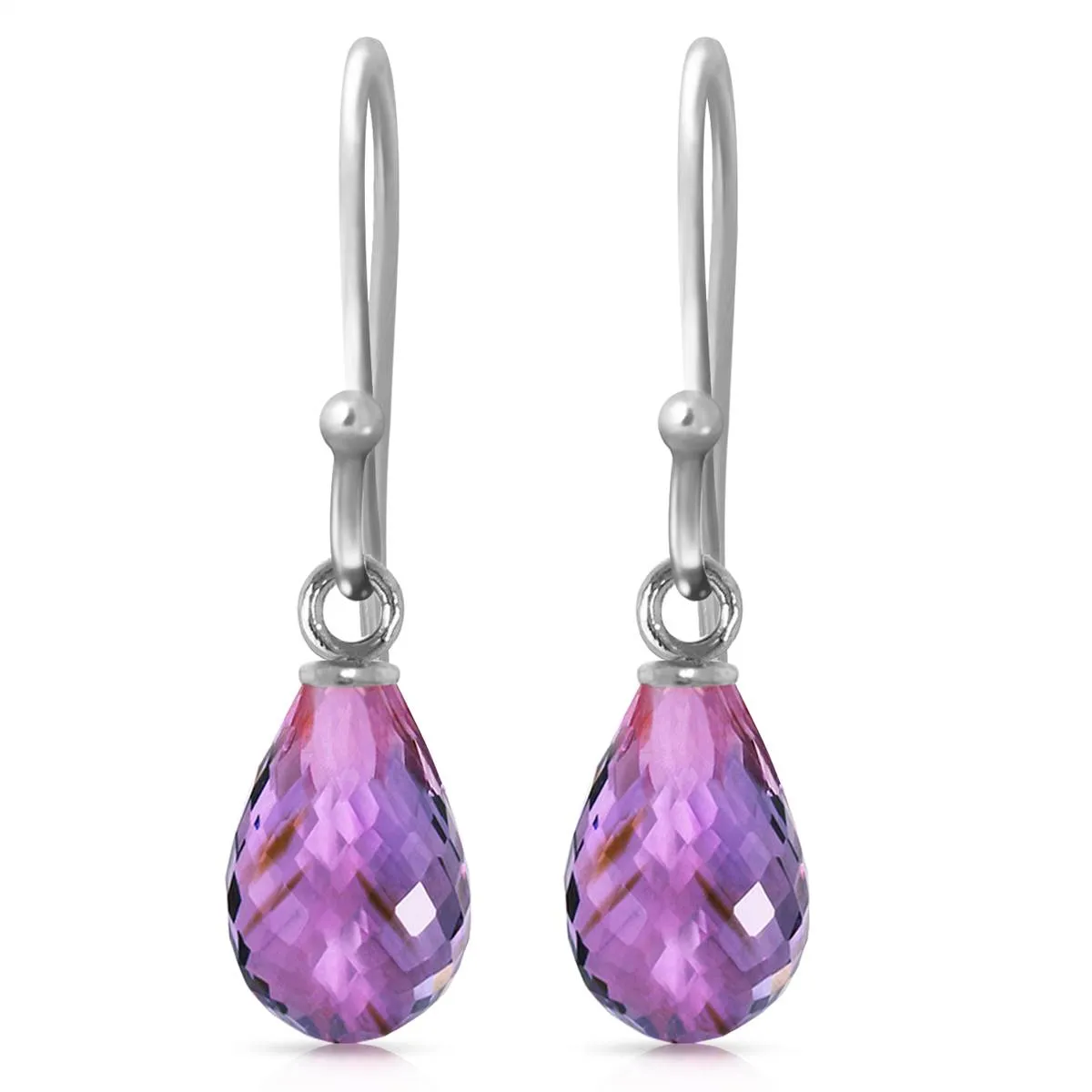 2.7 Carat 14K Solid White Gold Boisterous Amethyst Earrings