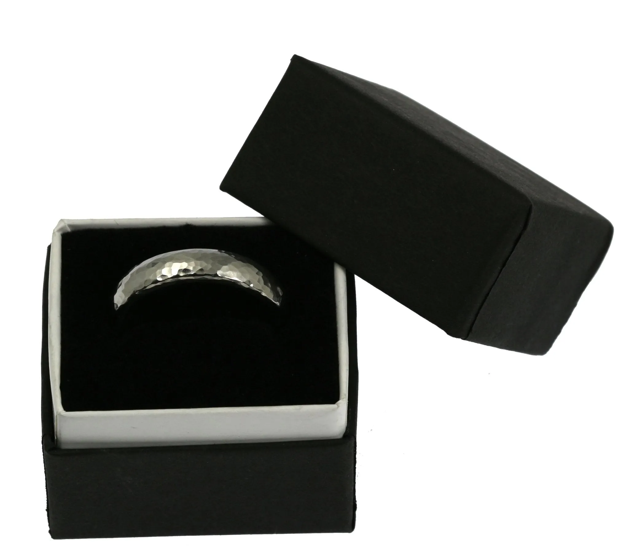 5mm Hammered Domed Stainless Steel Men's Ring