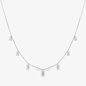 7 Drops By The Yard 1.45CT Emerald Cut Diamond Necklace