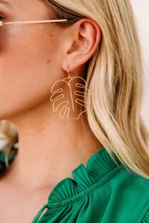 A Day In The Sun Gold Palm Leaf Earrings