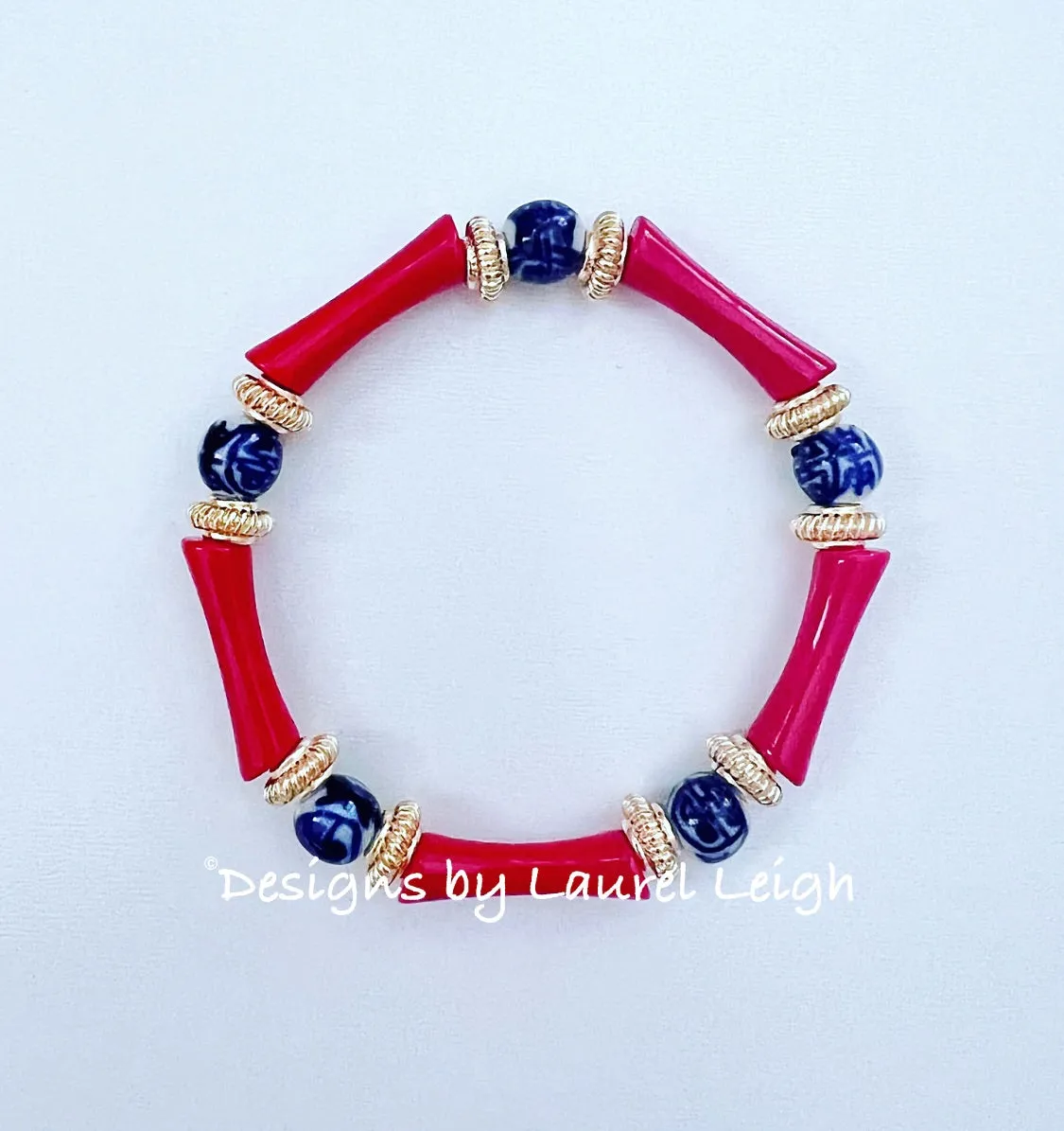 Acrylic Bamboo Chinoiserie Bracelet - 2 Styles