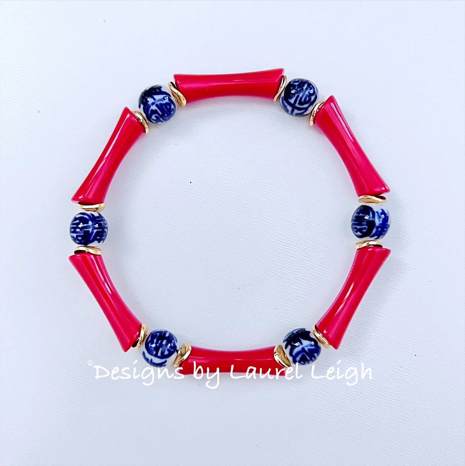 Acrylic Bamboo Chinoiserie Bracelet - 2 Styles