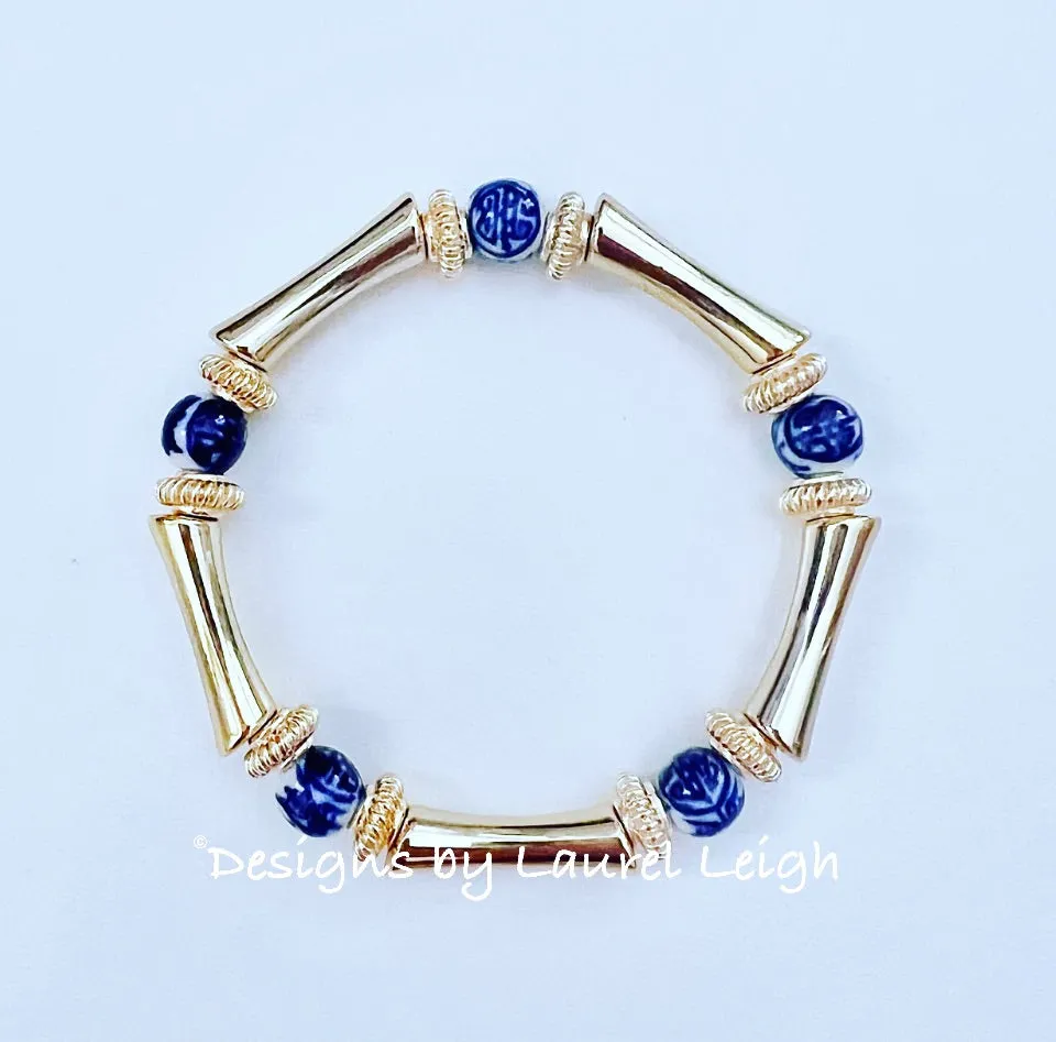 Acrylic Bamboo Chinoiserie Bracelet - 2 Styles