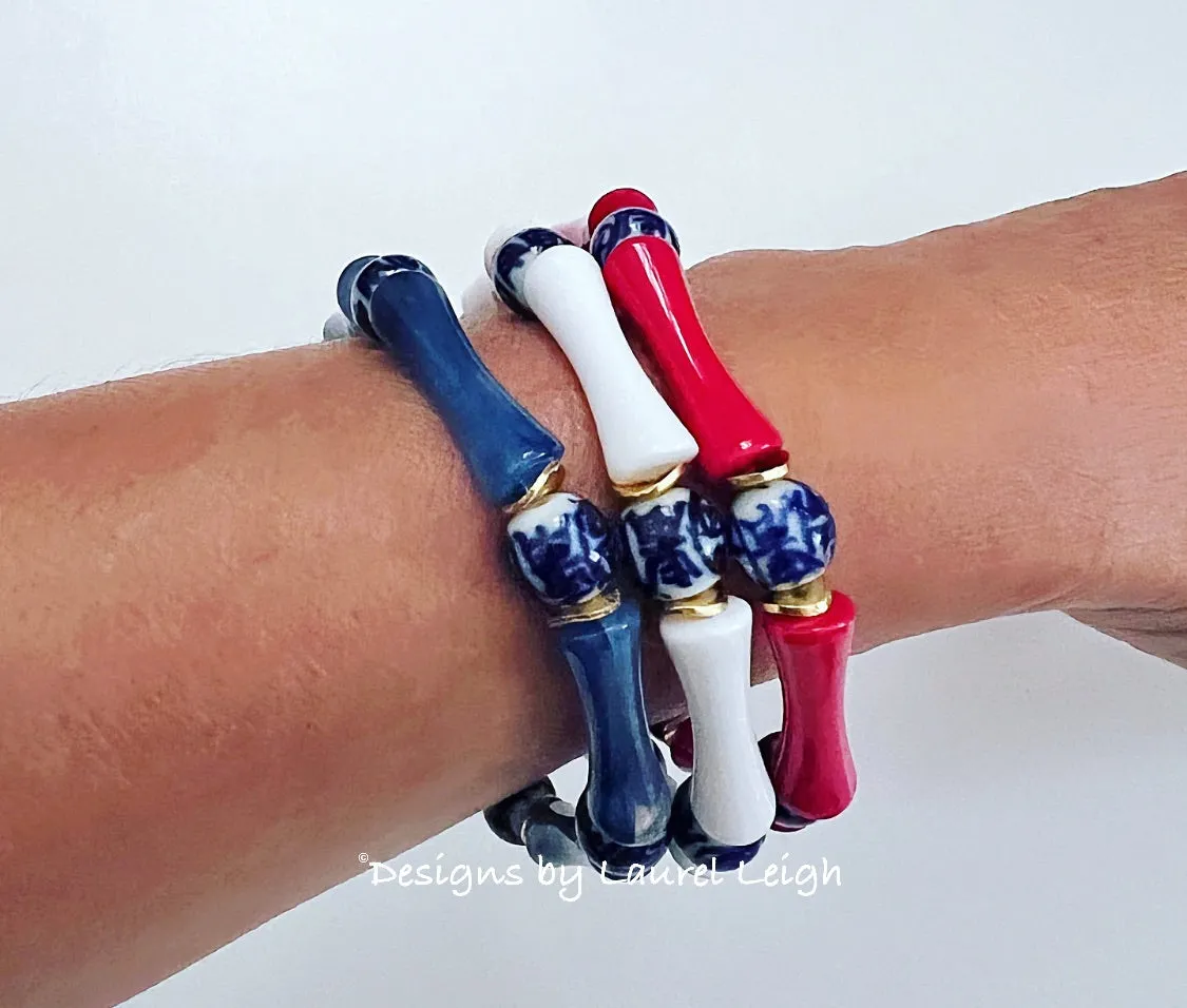 Acrylic Bamboo Chinoiserie Bracelet - 2 Styles