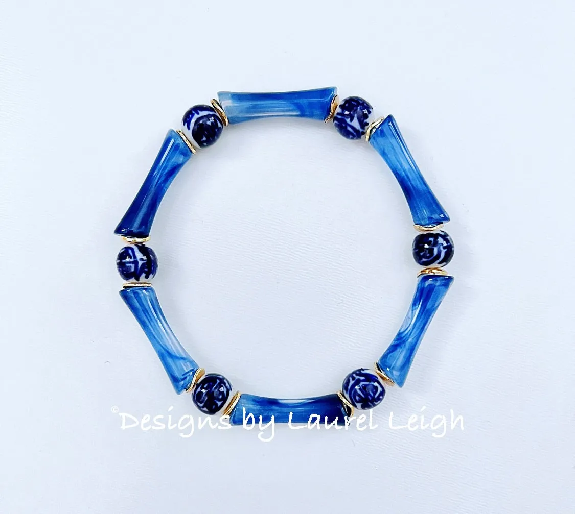 Acrylic Bamboo Chinoiserie Bracelet - 2 Styles