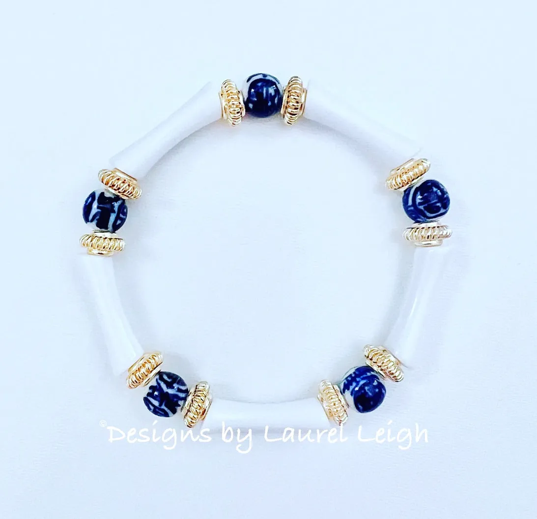 Acrylic Bamboo Chinoiserie Bracelet - 2 Styles