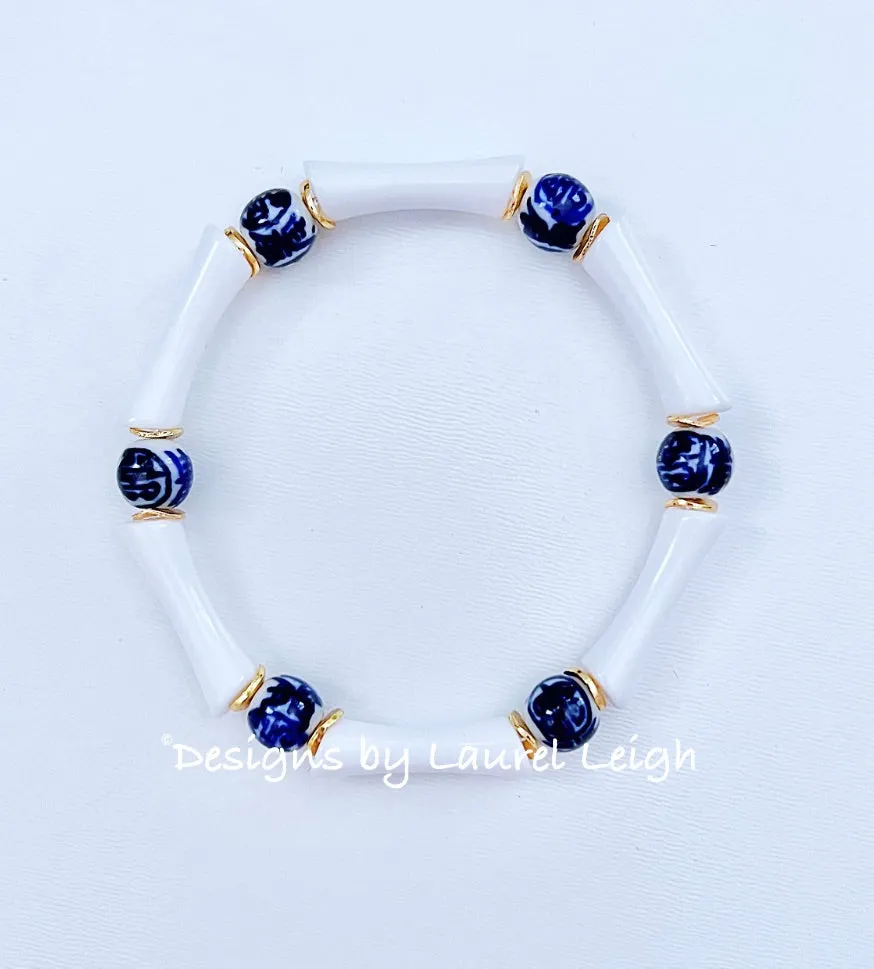 Acrylic Bamboo Chinoiserie Bracelet - 2 Styles