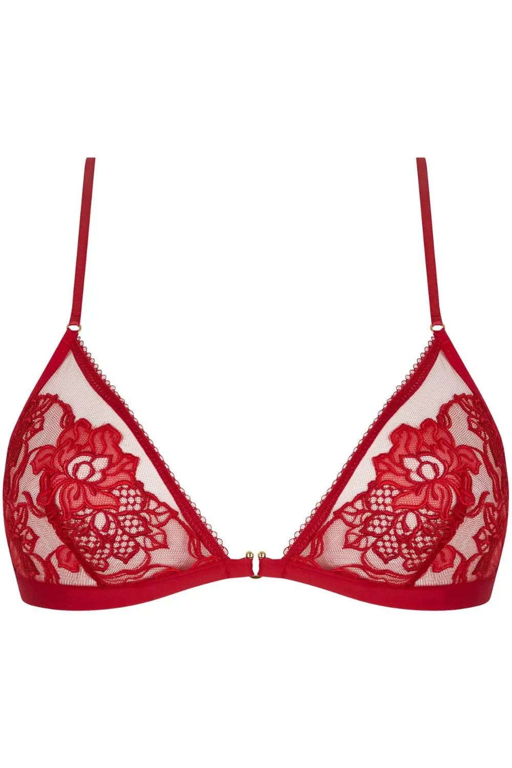 Adorable En Sexy Red Front Fastening Triangle Bra