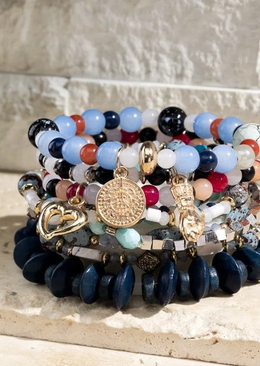 All About the Blue Mixed Beaded Bracelet