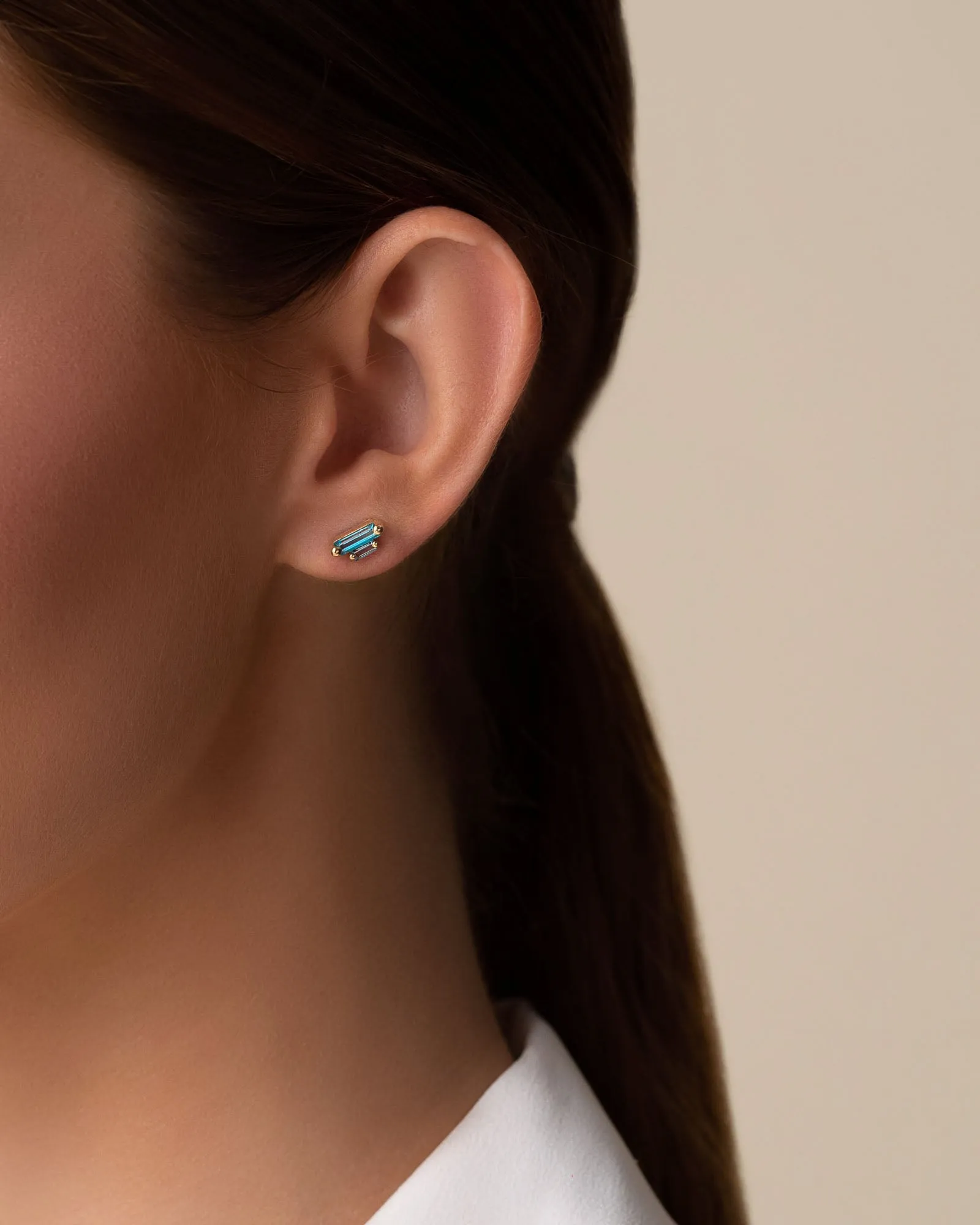 Amalfi Double Stack Blue Mix Studs