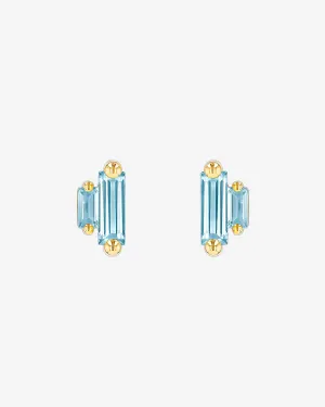 Amalfi Double Stack Blue Topaz Studs