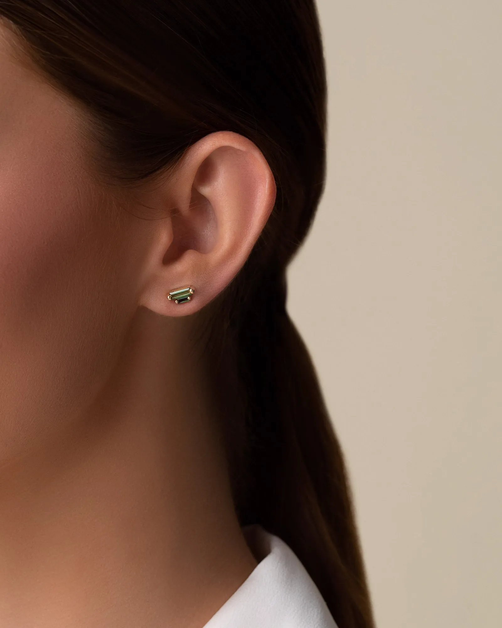 Amalfi Double Stack Green Envy Topaz Studs