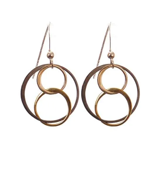 Amy Short Three-Tone Earrings mixed metals