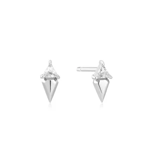 Ania Haie Silver Triangle Cubic Zirconia Geometric Stud Ear Jackets