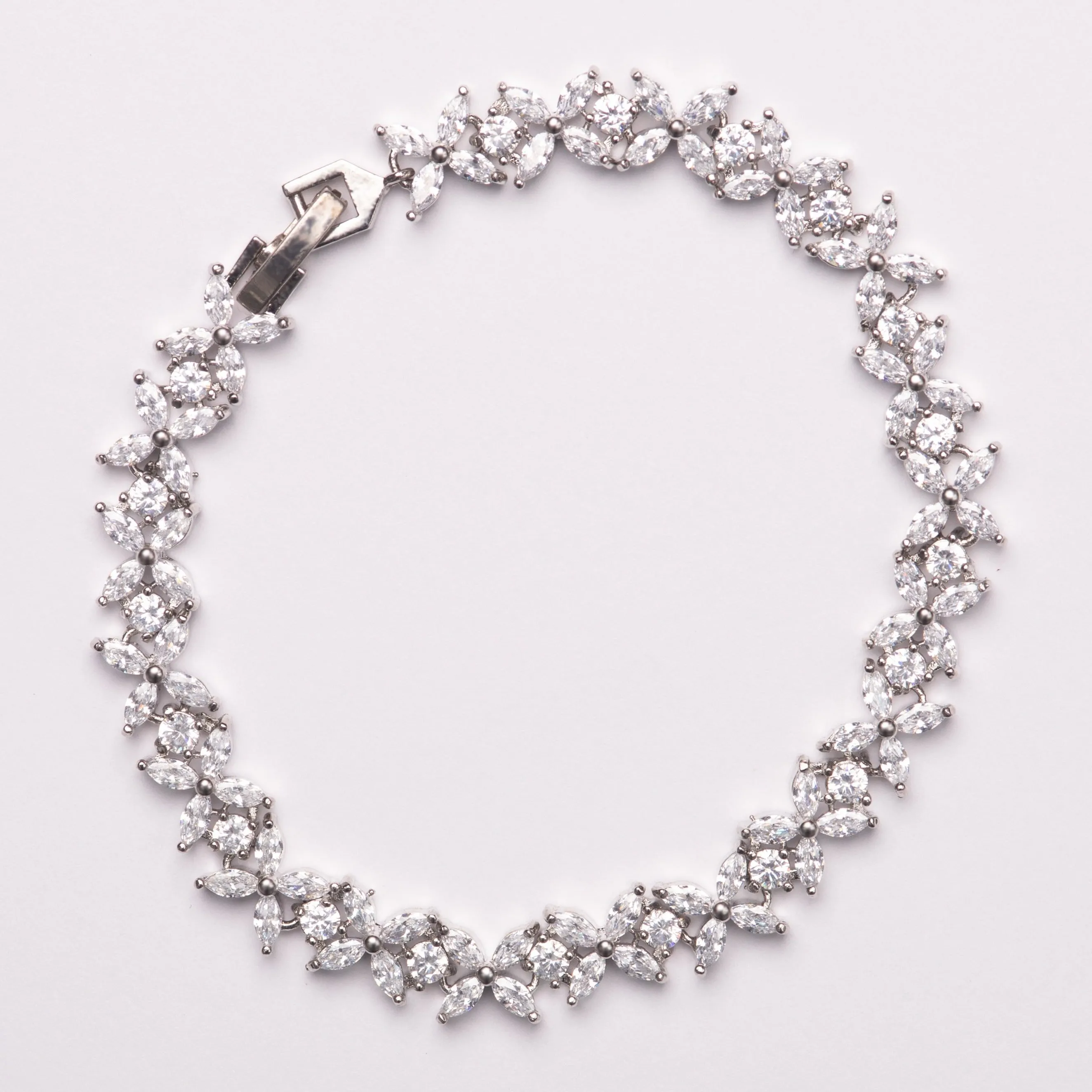 Aurelia Floral Marquise Crystal Bridal Bracelet