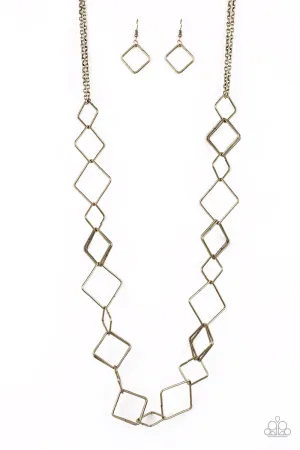 Backed Into A Corner - Brass Necklace