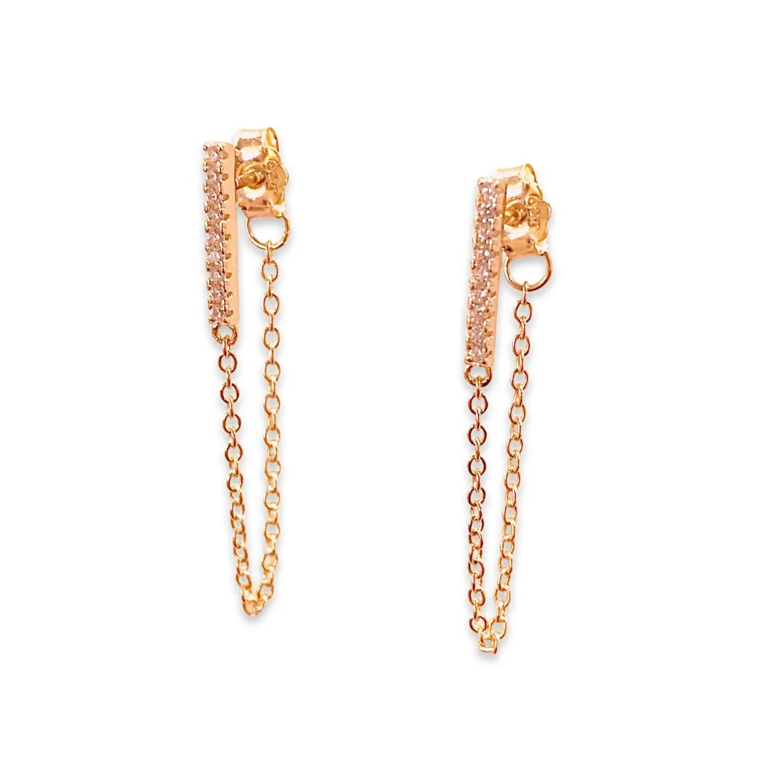 Barbara Sparkle Chain Studs