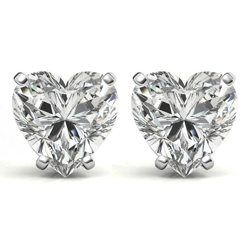 Beauvince GIA IVS2 Certified 1.81 Ct Heart Shape Diamond Studs