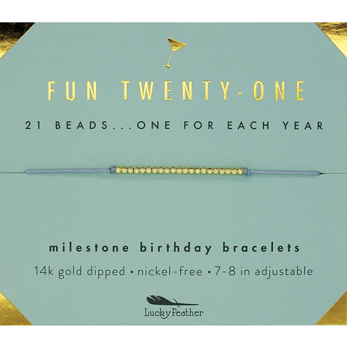 Birthday Milestone Bracelet - Fun Twenty One