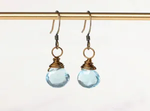 Blue Topaz Wrapped Earrings