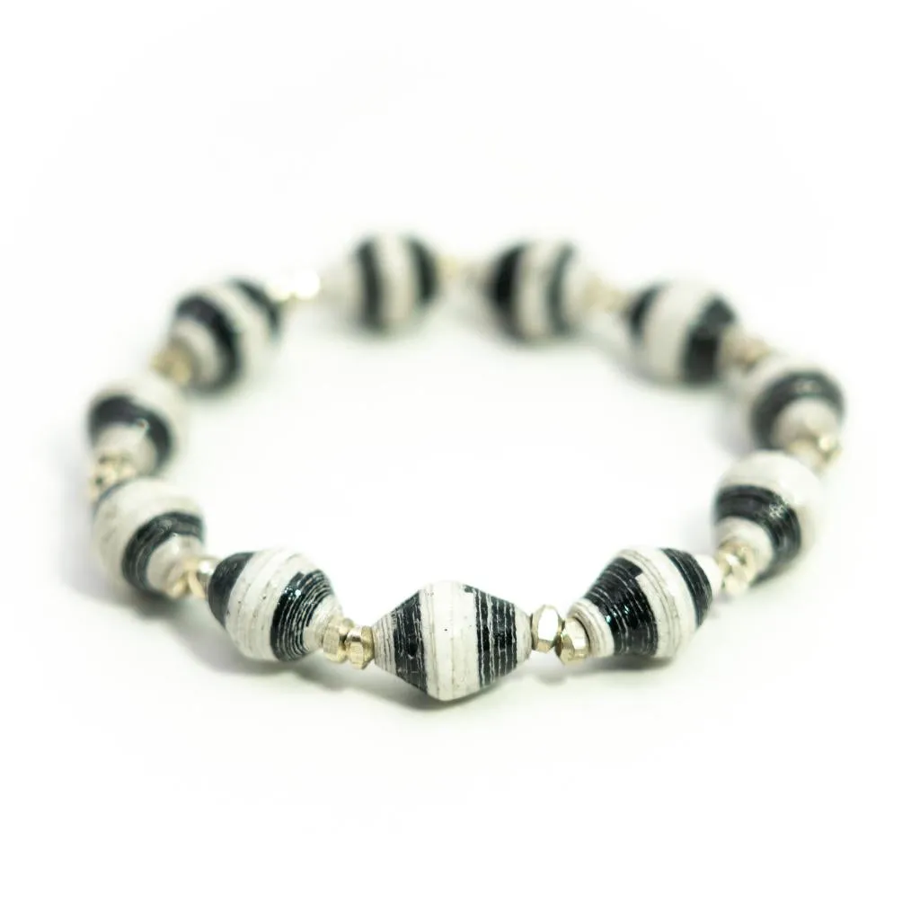 Bracelet - Black/White Stripe