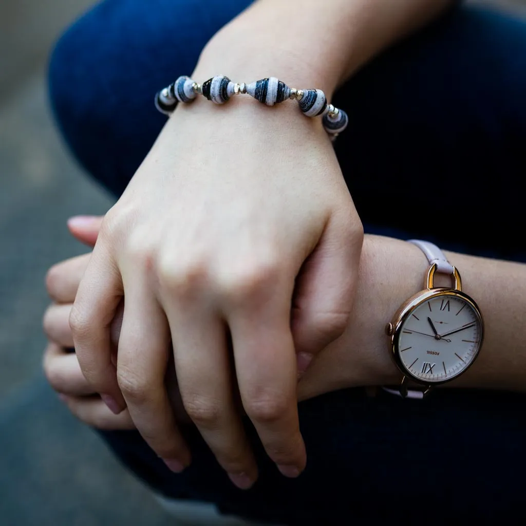 Bracelet - Black/White Stripe