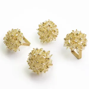 Champagne Bouquet Beaded Napkin Ring | Set of 4