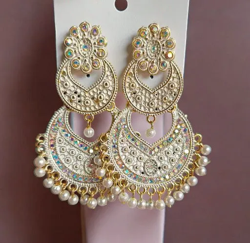 Chandbali Kundan Earrings Pakistani Jewelry Set, Indian chandbali Earrings, Kundan Set, Bollywood Earrings Jewellery Set, Pakistani earrings