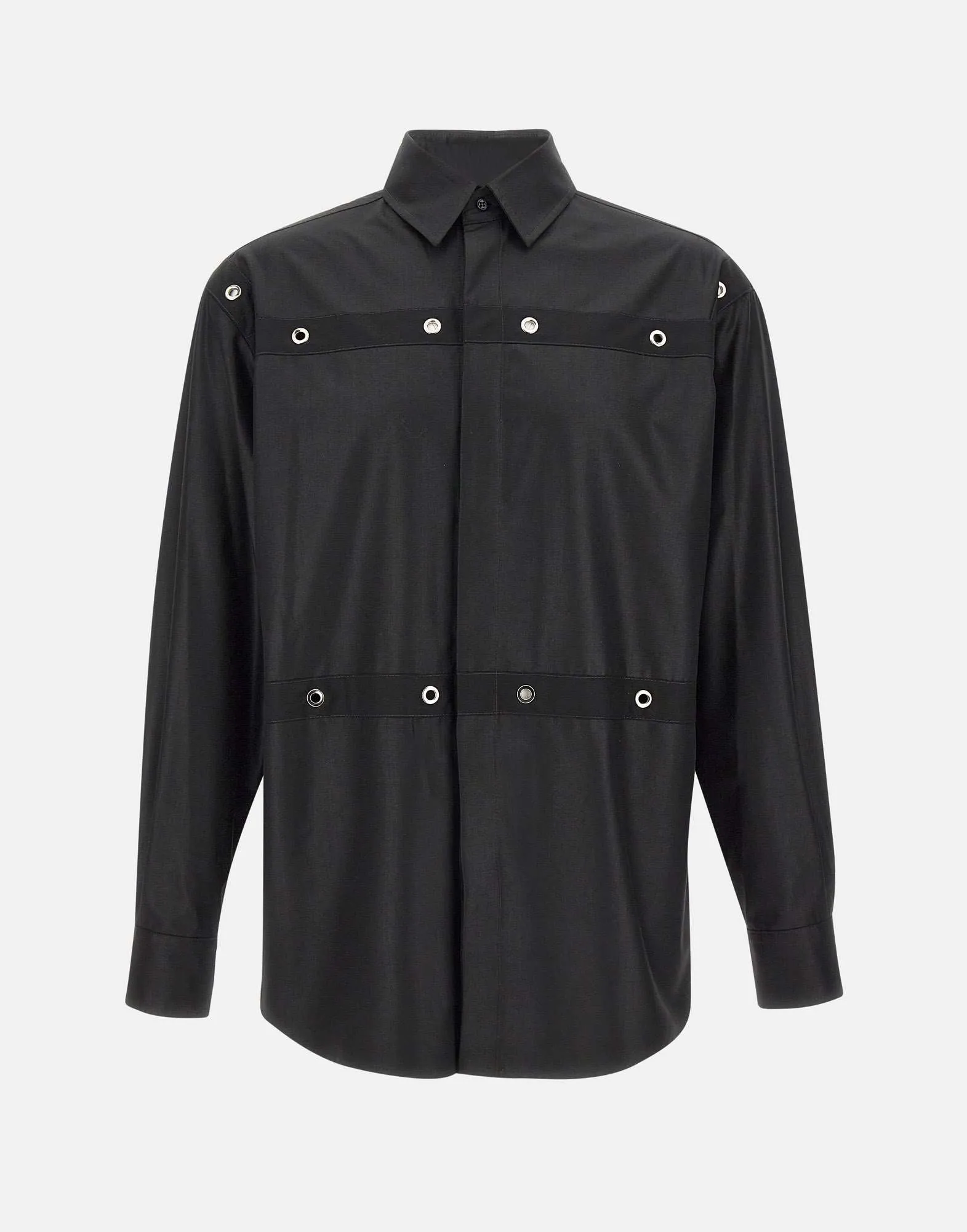 Chinched Cool Wool Shirt in Black