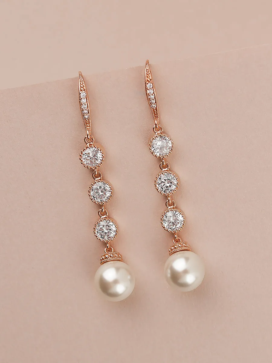 Classic Extra Long Pearl Earrings