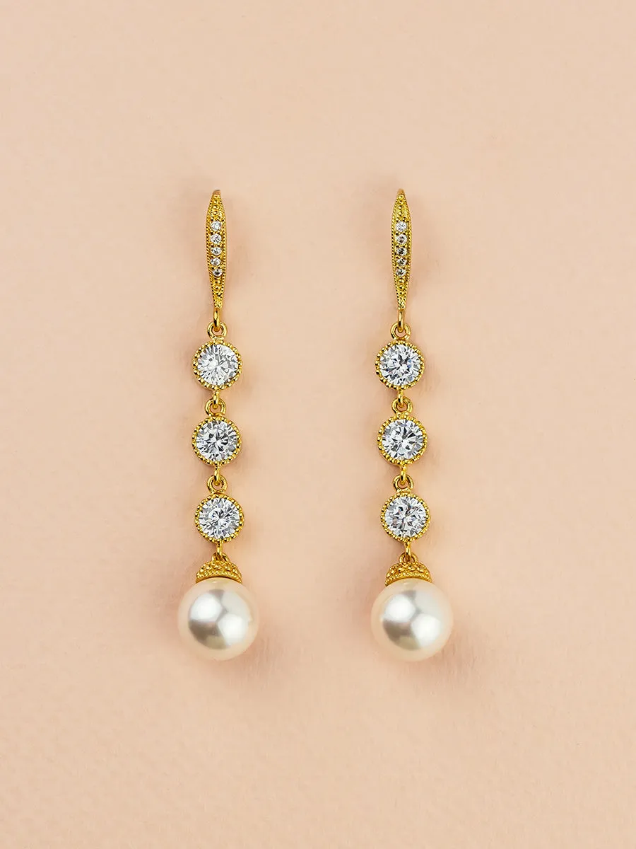 Classic Extra Long Pearl Earrings