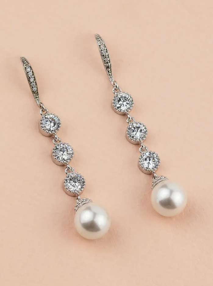 Classic Extra Long Pearl Earrings