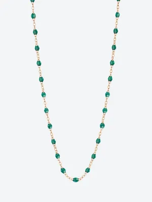 CLASSIC GIGI ROSE GOLD NECKLACE - EMERALD GREEN 45 CM