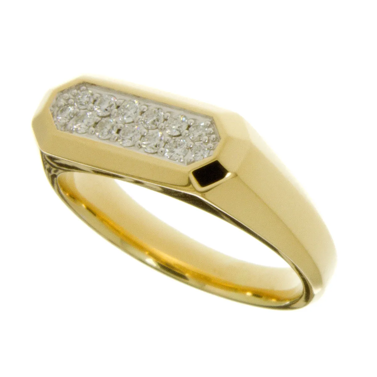 David Yurman Streamline 18K Diamond Signet Ring