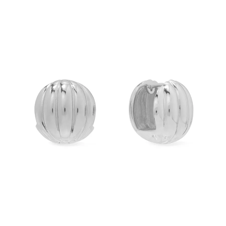 Dome Ripple Silver 20mm Earrings