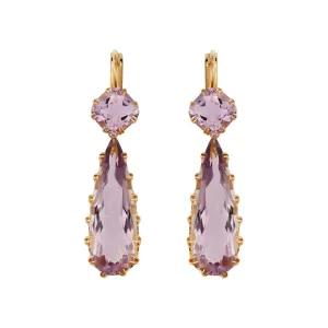 Double Crown Drops Pink Amethyst