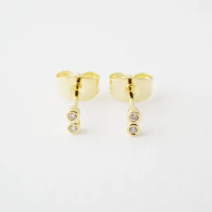 Double Crystal Stud Earrings