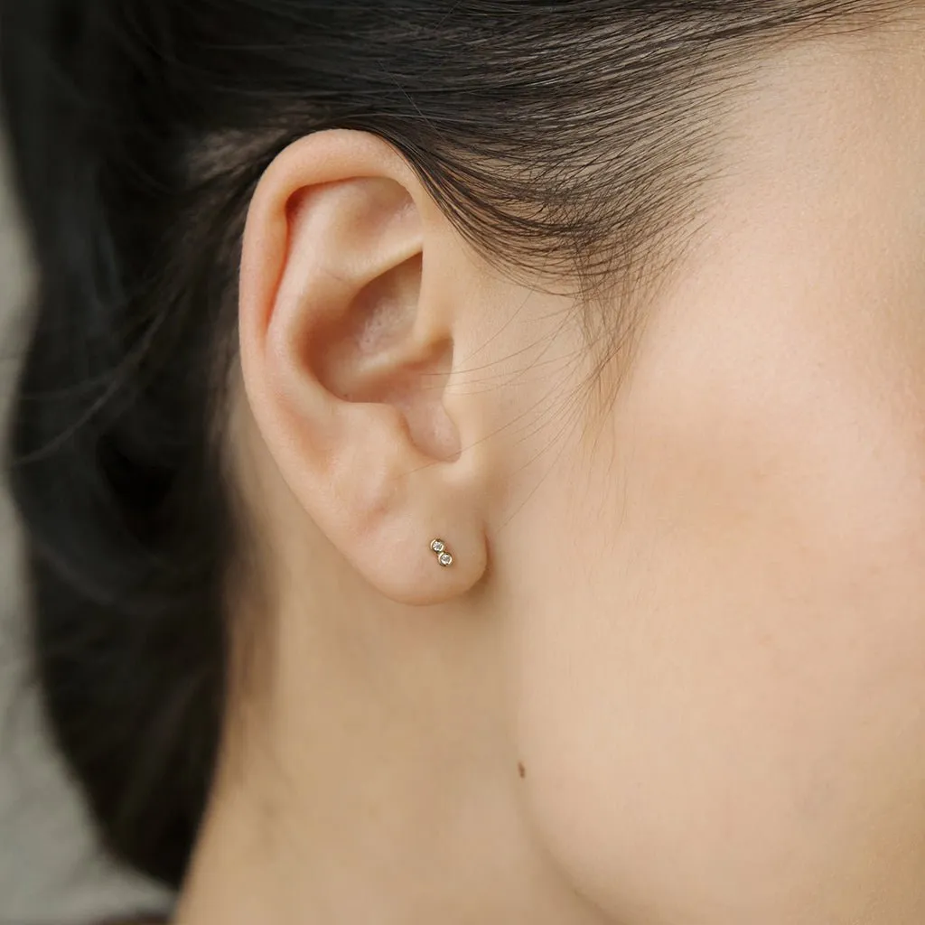 Double Crystal Stud Earrings