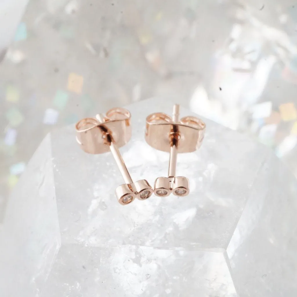 Double Crystal Stud Earrings